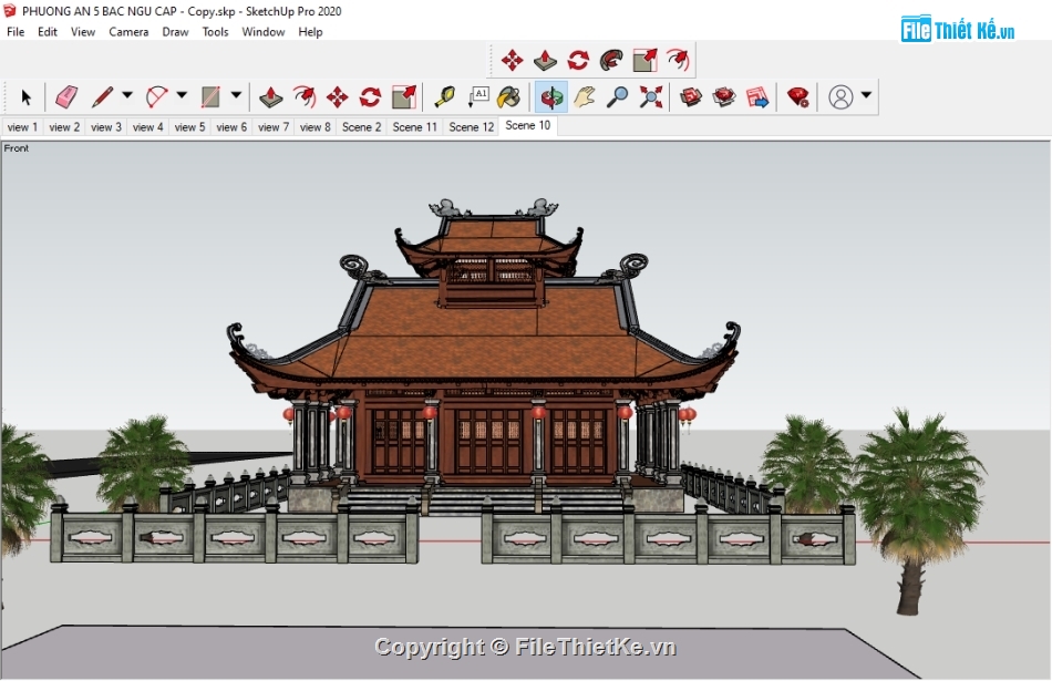 Nhà thờ họ sketchup,File sketchup Nhà thờ họ,SU Nhà thờ họ,File bản vẽ Nhà thờ họ,File thiết kế Nhà thờ họ